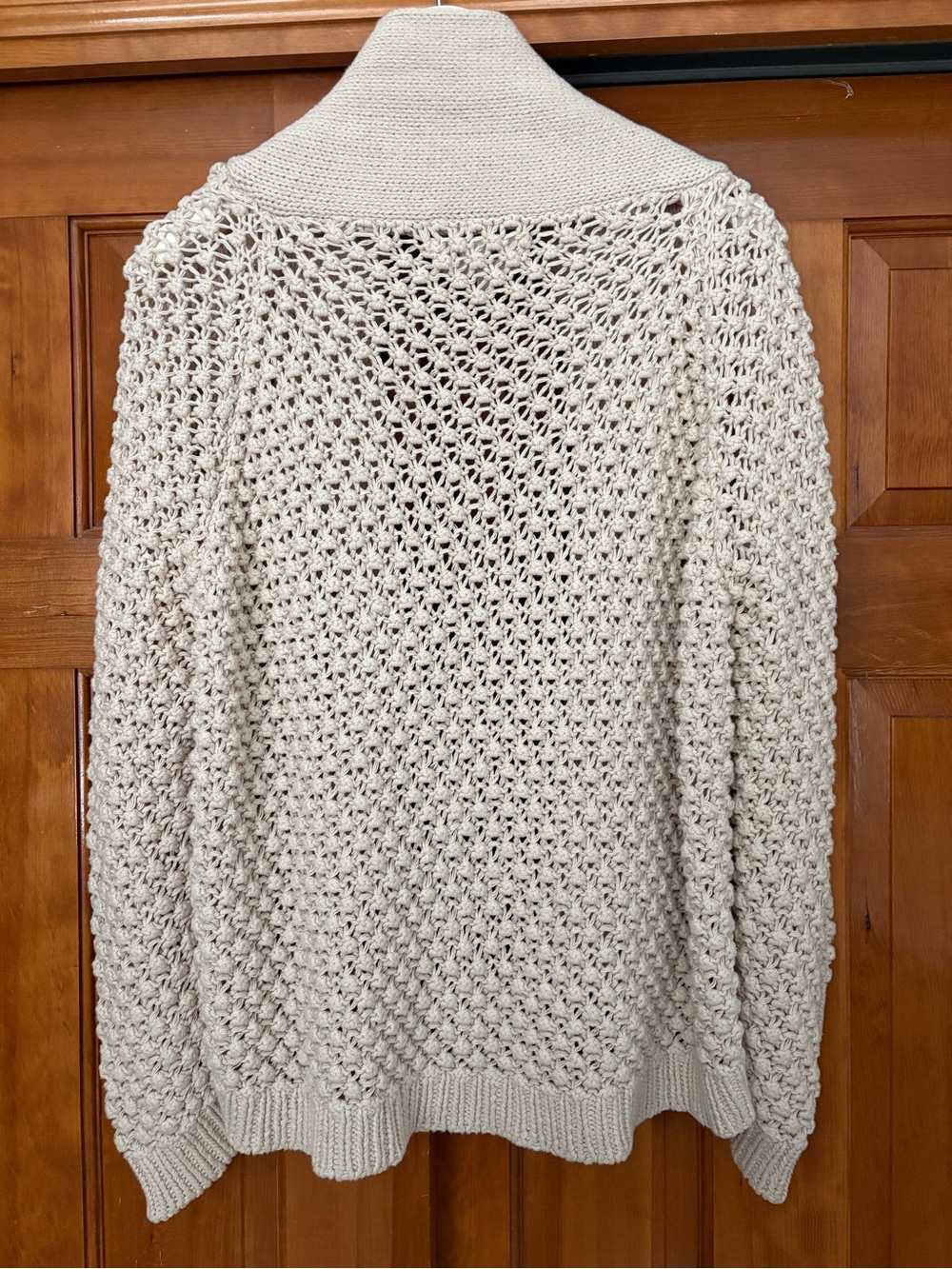 The Great. Knit Cardigan Open Front Shawl Collar Pocket Cream Size 2 US M - Picture 2 of 7